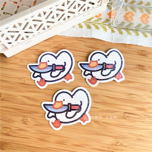 Duckie's Gonna Get You - Duck Holographic Die Cut Sticker