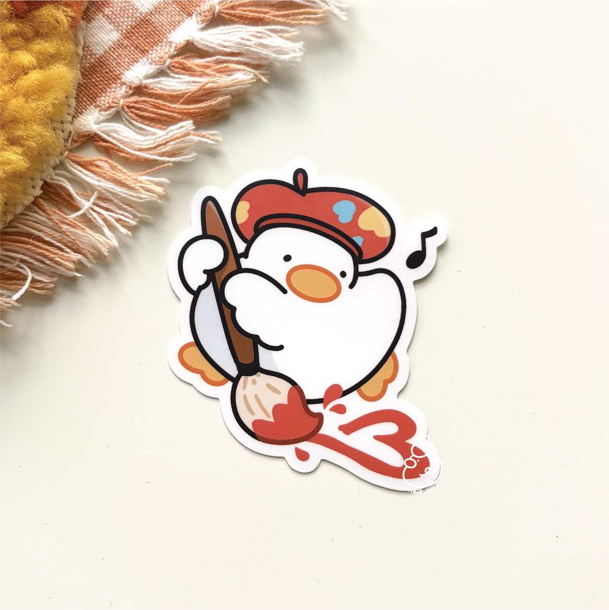 "Am Artist" Duck - Matte Duck Die Cut Sticker | Cute Sticker