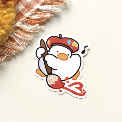 "Am Artist" Duck - Matte Duck Die Cut Sticker | Cute Sticker