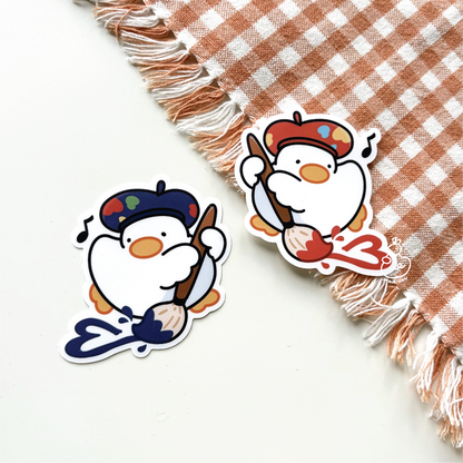 "Am Artist" Duck - Matte Duck Die Cut Sticker | Cute Sticker