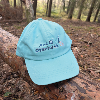 Cotton Embroidered Hat - Art vs Overheat - Blue Cotton Hat
