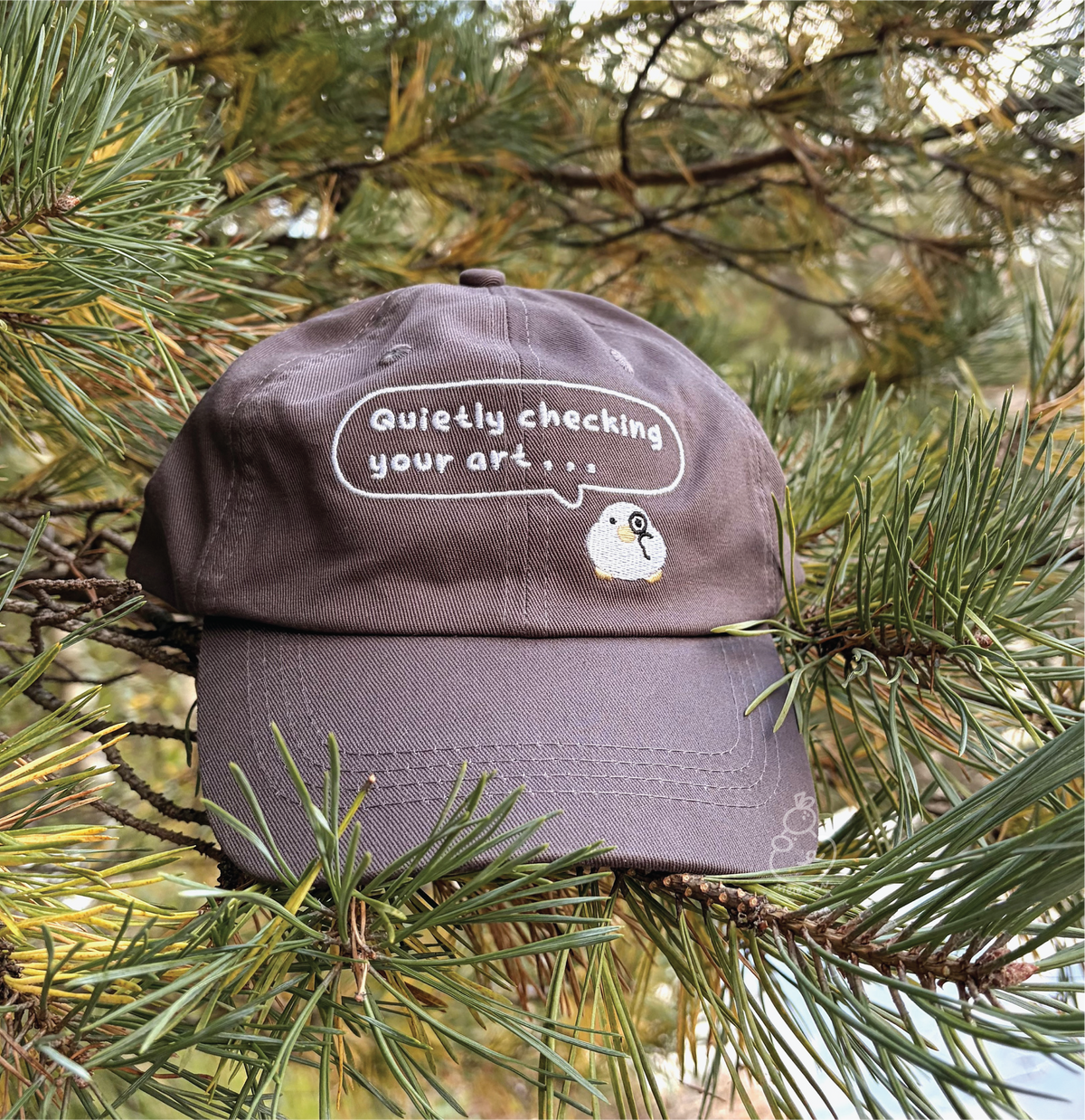 Cotton Embroidered Hat - The Artist Alley Cap - Dark Grey Cotton Hat