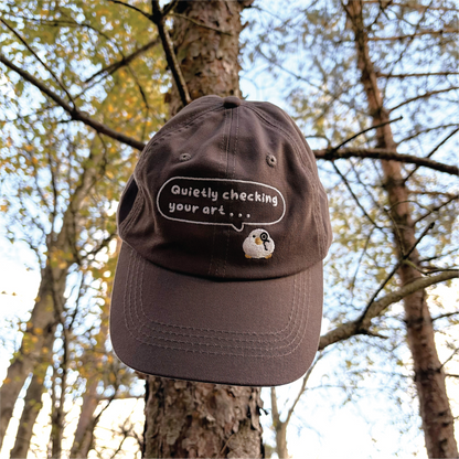 Cotton Embroidered Hat - The Artist Alley Cap - Dark Grey Cotton Hat
