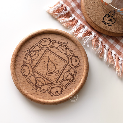 Summoning My Drink | Magical Engraved Wooden Coaster With Cork