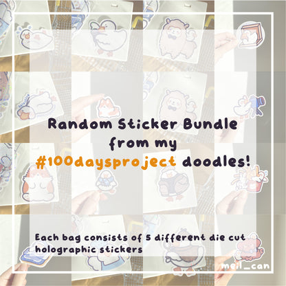 #100daysproject - Random Holographic Die Cut Sticker Bundle